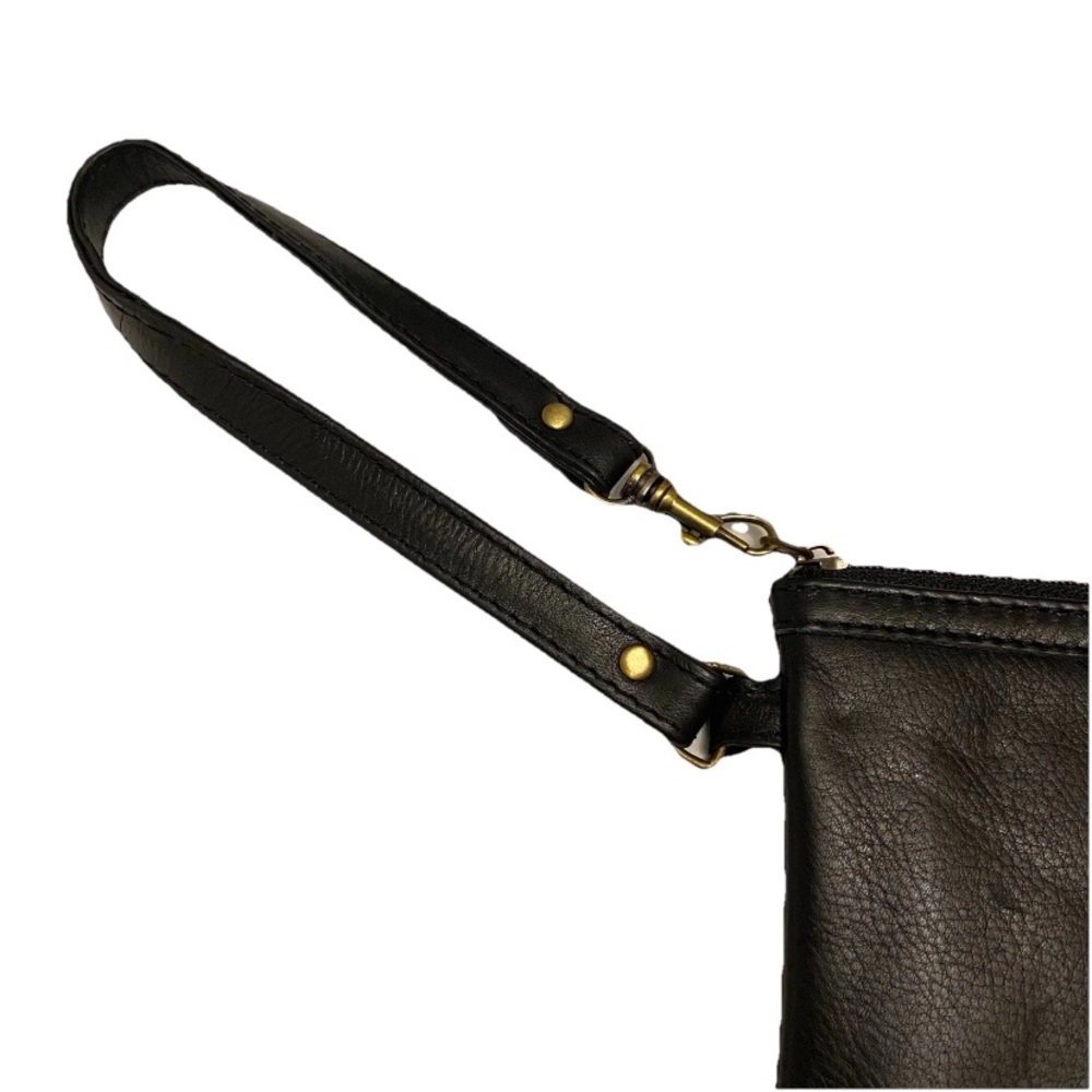 Rolls Royce Rare Vintage Promotional Black Leather Zip Around Logo Wristlet. - Picture 2 of 7